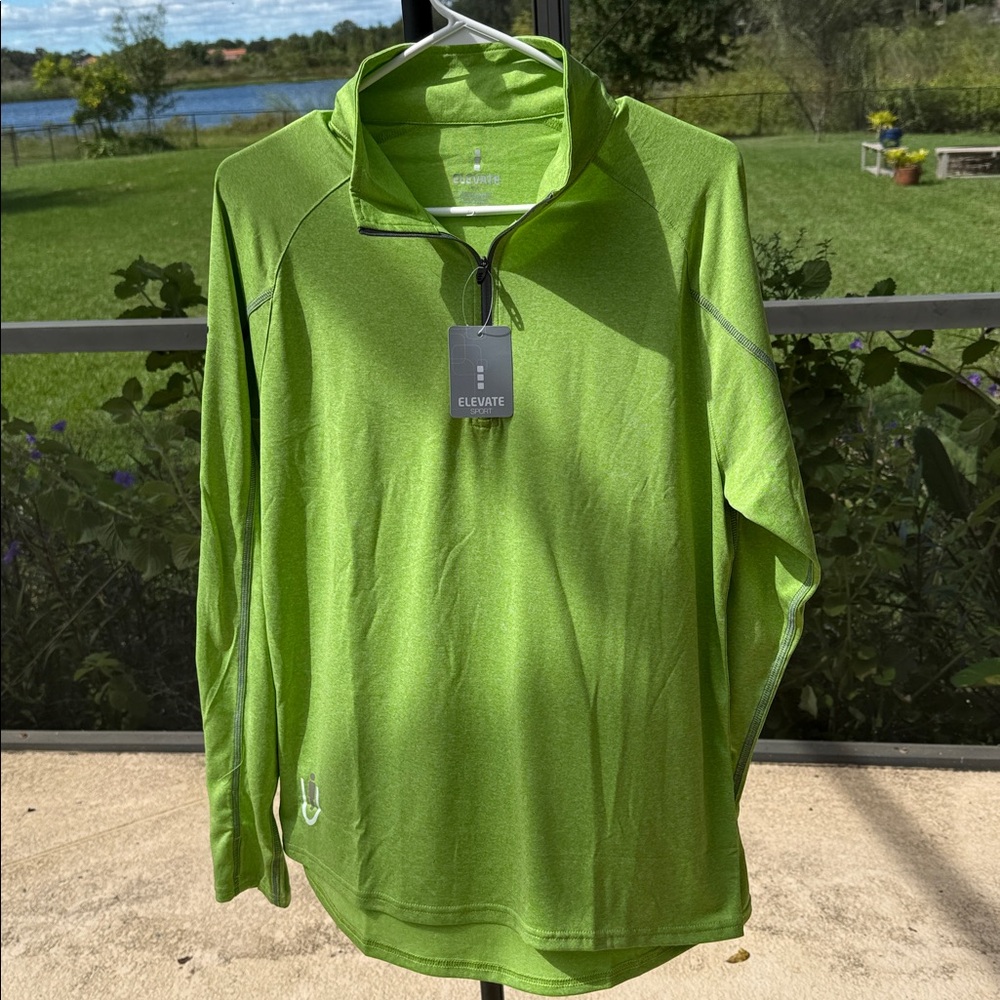 Elevate Men’s large Taza knit quarter zip Polo Shirt Long Sleeve Activewear